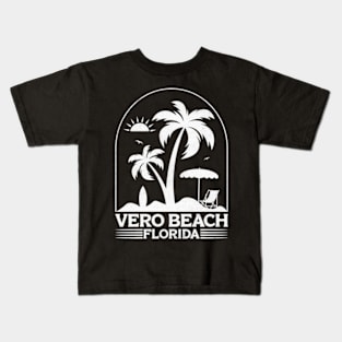 Palm Tree Sunset Family Vacation Florida Vero Beach Kids T-Shirt